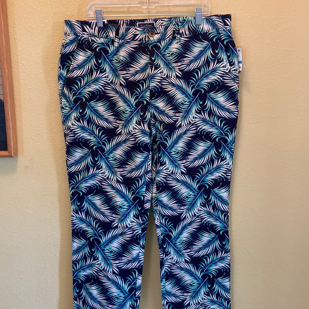 Tropical blue leaf pants size 36X 30 new with tags